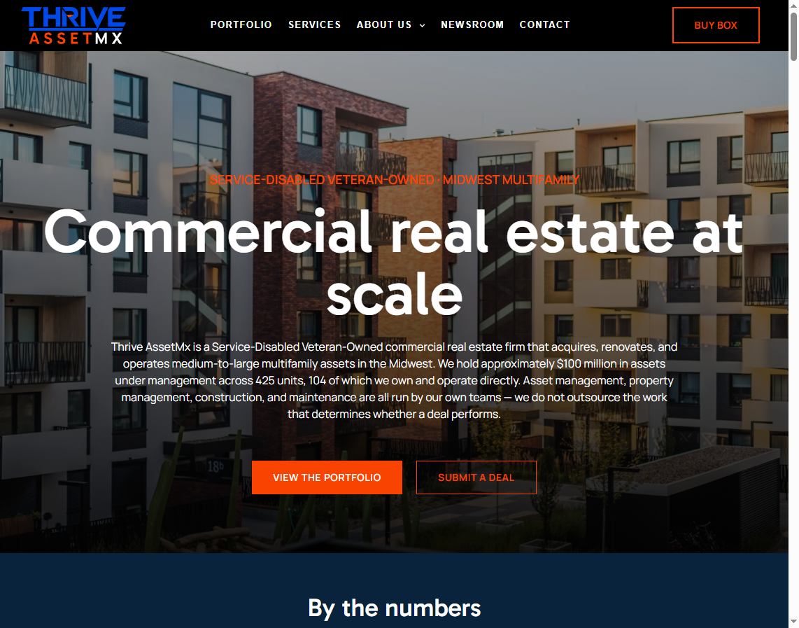Thrive Asset MX hero section